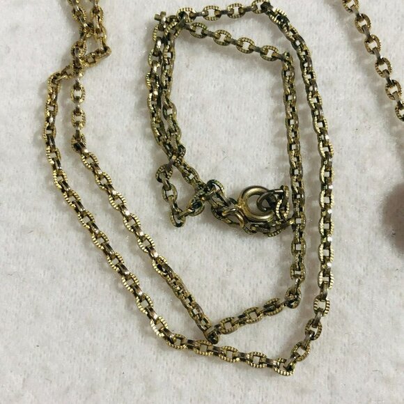 Teardrop Pendant Filigree Necklace Chain Long 26" Gold Byzantine Artisan Retro - Picture 9 of 12